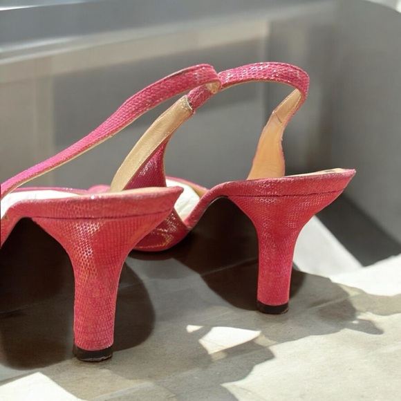 Paul Melian Made in Spain Women’s Cleo Fuchsia Leather Closed Toe Slingback Heel - Picture 14 of 16